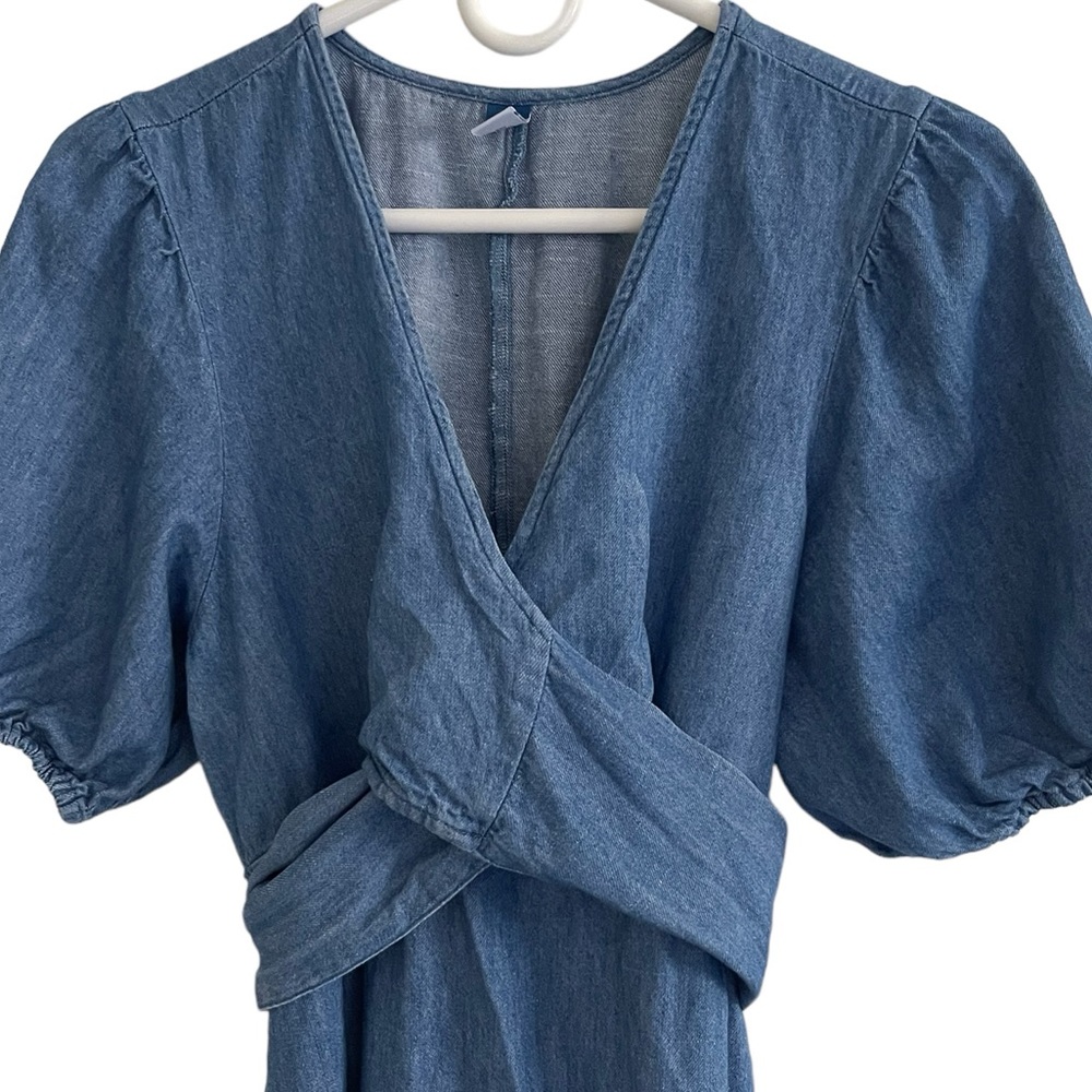 Old Navy Twist Denim Medium Wash Maxi Dress Size L